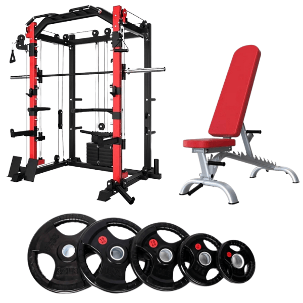 Smith machine with Bench and 60KG Weights Sets