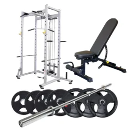 Home Gym Set |Power cage with Bench and Barbell Weights - Image 1