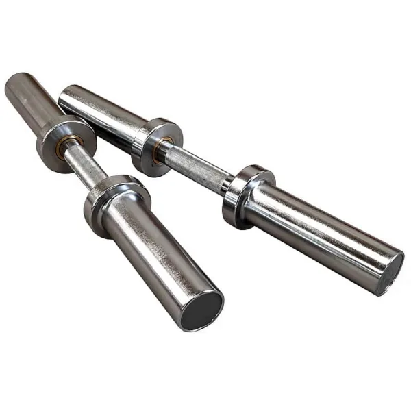 Detailed view of a dumbbell bar, showcasing its texture and construction.