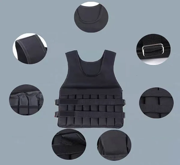 Gym Weight vest with all dimensions