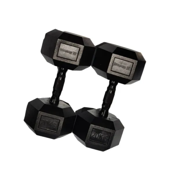 A pair of 20kg Hex Dumbbells