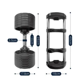 Measurements of a 20kg adjustable dumbbell