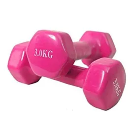 Pair of 3kg Pink Dumbbells