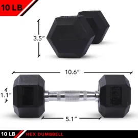 Hex Dumbbells | Silver Handle | 1KG-20KG (Sold Individually) - Image 2
