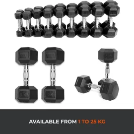 Hex Dumbbells | Silver Handle | 1KG-20KG (Sold Individually) - Image 5