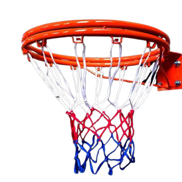 Single and double ring basketball hoop.