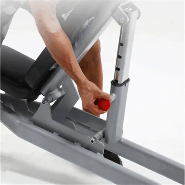 Detailed view of a specific part of the commercial weights bench.