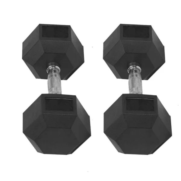 Sleek and modern silver dumbbell for effective workouts.