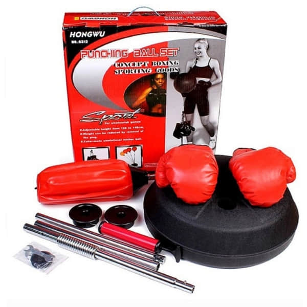 Free-standing Boxing Punch Speed Ball with Boxing Gloves.