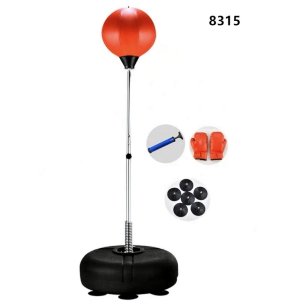Detail View Free-standing Boxing Punch Speed Ball with Gloves.