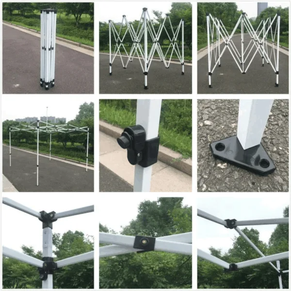 Material detail of a white gazebo.