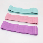 Close-up view of fabric resistance bands tailored for glute exercises.