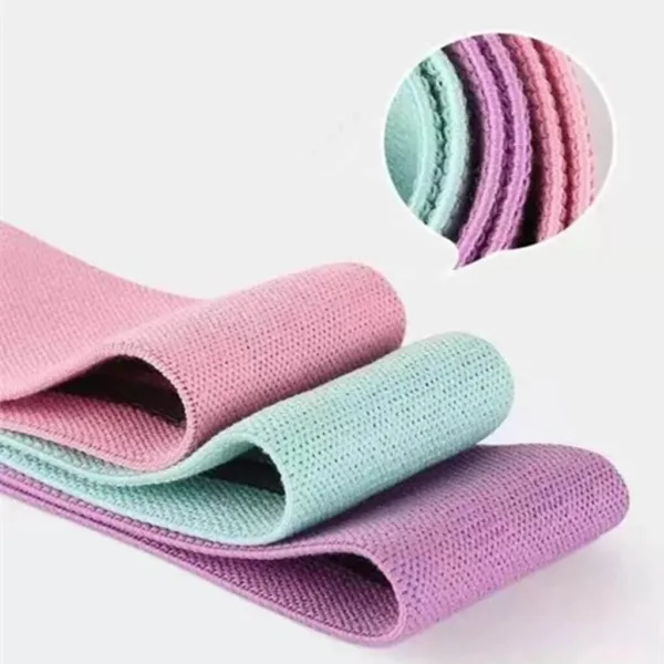 Fabric resistance bands for glute exercises.