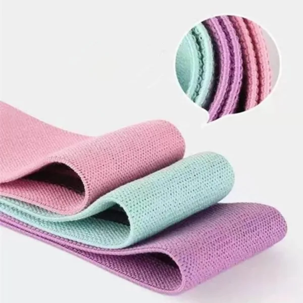 Set of fabric resistance bands suitable for glute exercises.