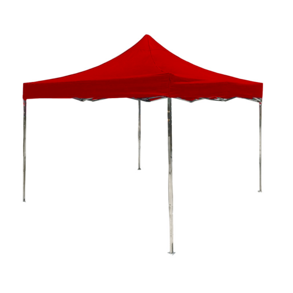 Stainless steel gazebo red canopy