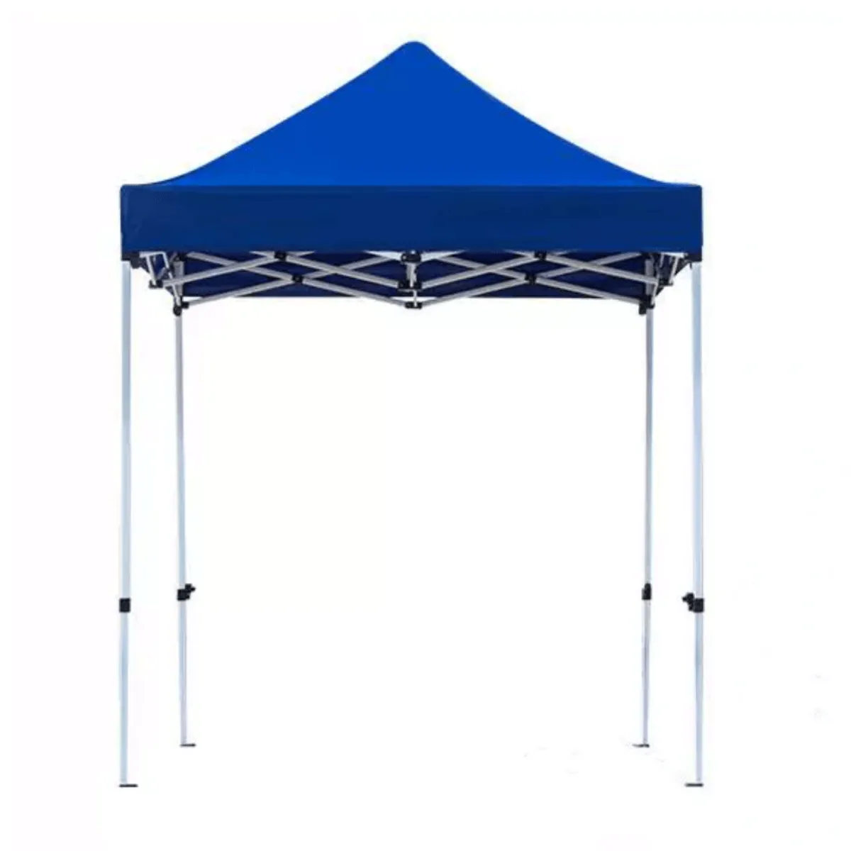 White frame gazebo blue