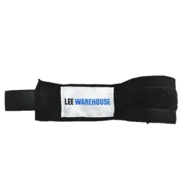 Black boxing wrap used for hand protection during training.