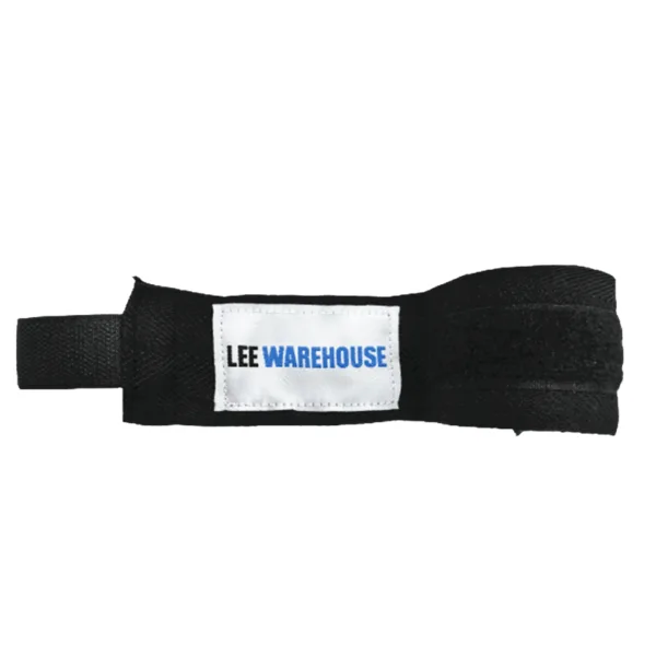 Black boxing wrap used for hand protection during training.