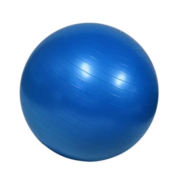 Blue yoga ball - Versatile for balance, stability, and core workouts.
