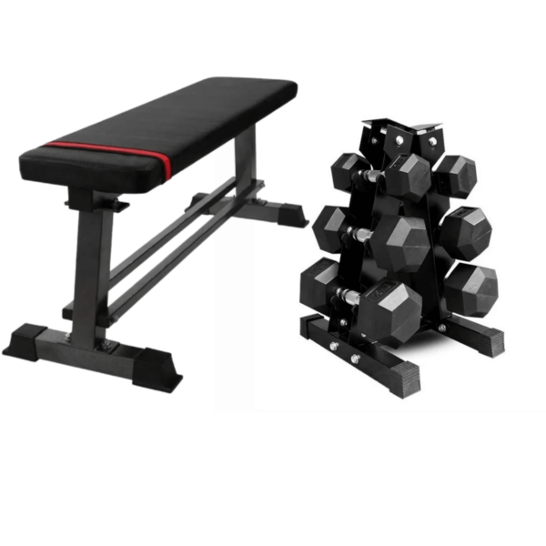 flat bench with dumbbell Rack