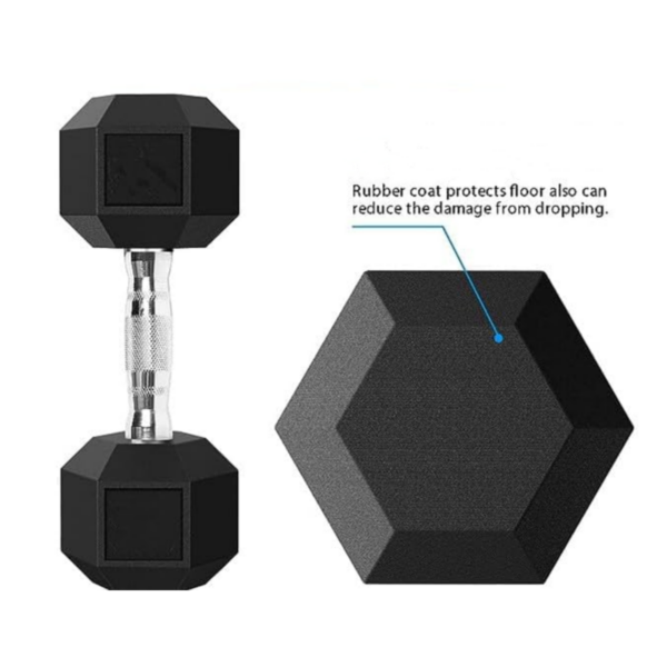 hex dumbbells silver handle