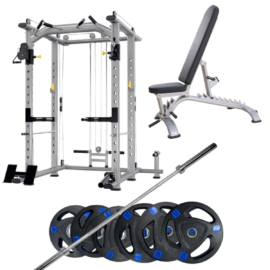 power cage with barbell set