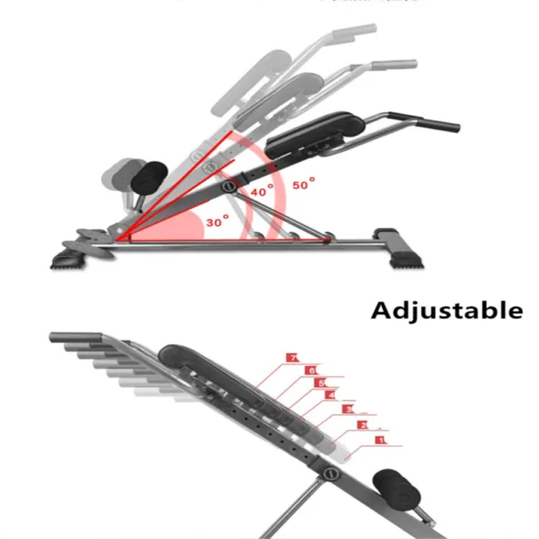 Adjustable Roman Chair Back Extension Bench Foldable Positions