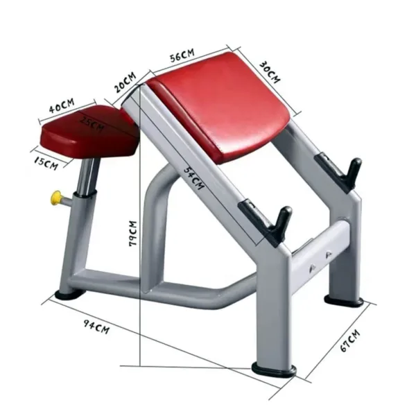 Commercial Preacher Curl Biceps Training Bench - Red