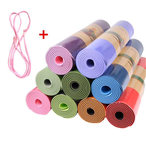 doubleside yoga mat with strap