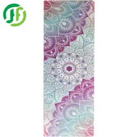 Visually appealing yoga mat with an intricate and beautiful design.