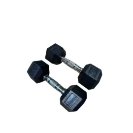 Premium Hex Dumbbells Silver Handle | 6-20kg (Sold Individually) - Image 2