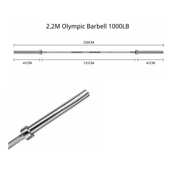 Olympic Barbel 2.2m 1000LB 20K Bearing