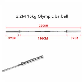 Olympic Barbel 2.2m 300LB 15kg Silver