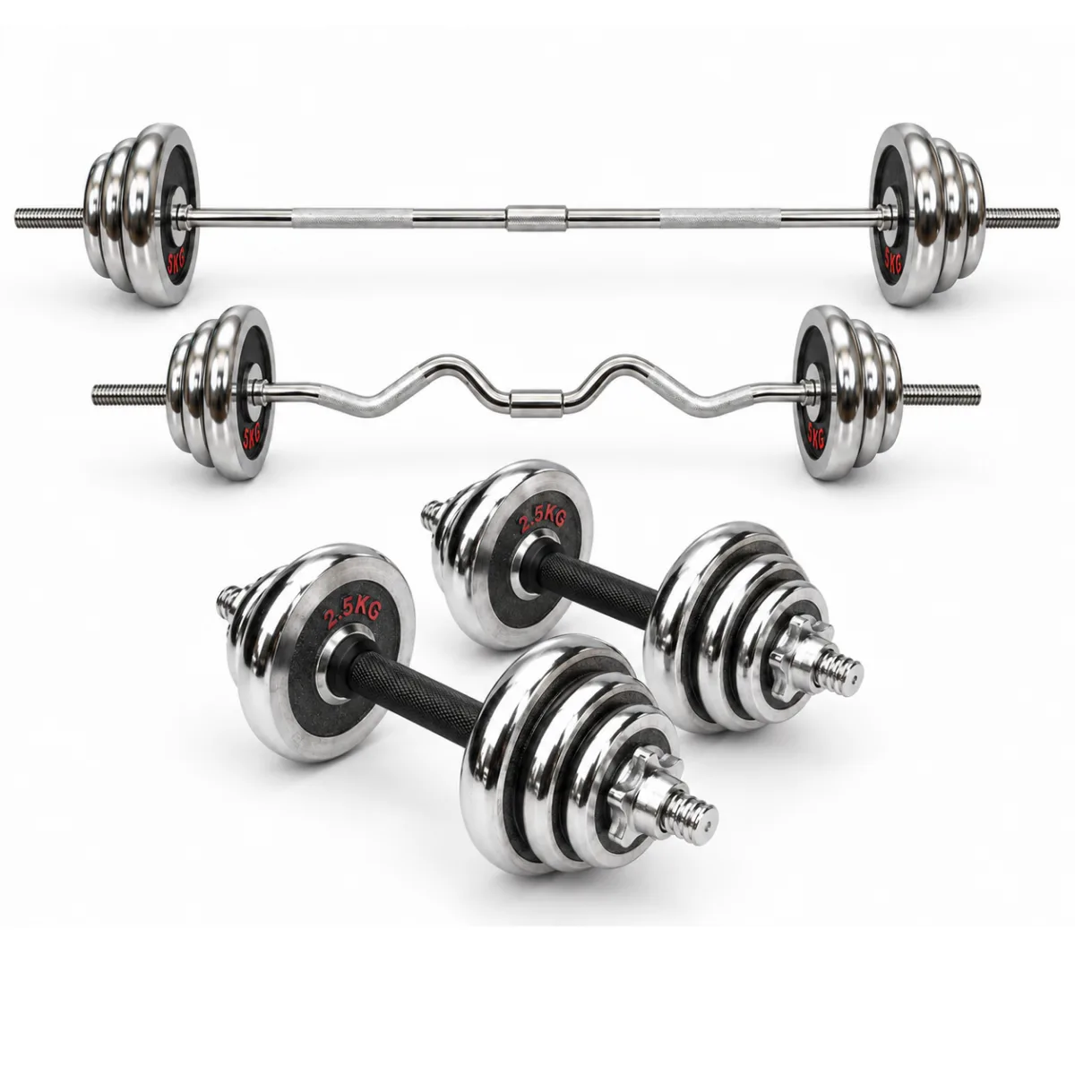 55KG Chrome Weight Set