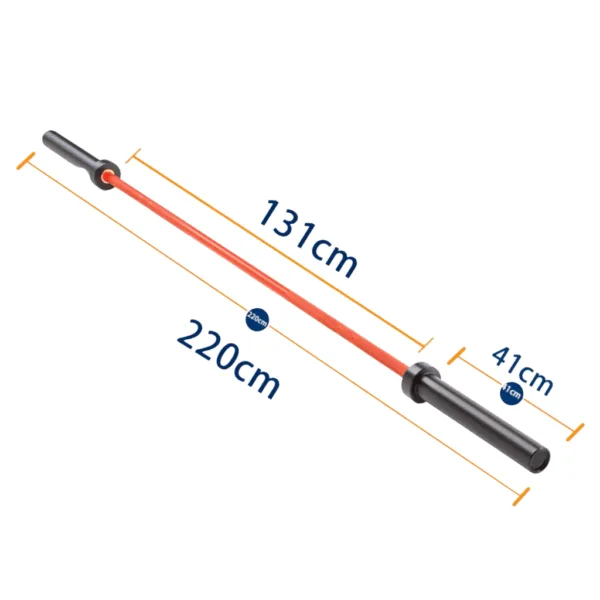 Explore the vibrant red version of our 2.2m Barbell with a 1500lb weight capacity.