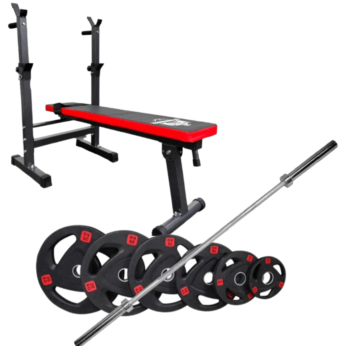 Adjustable Bench and 5FT Barbell plus 50kg Weights