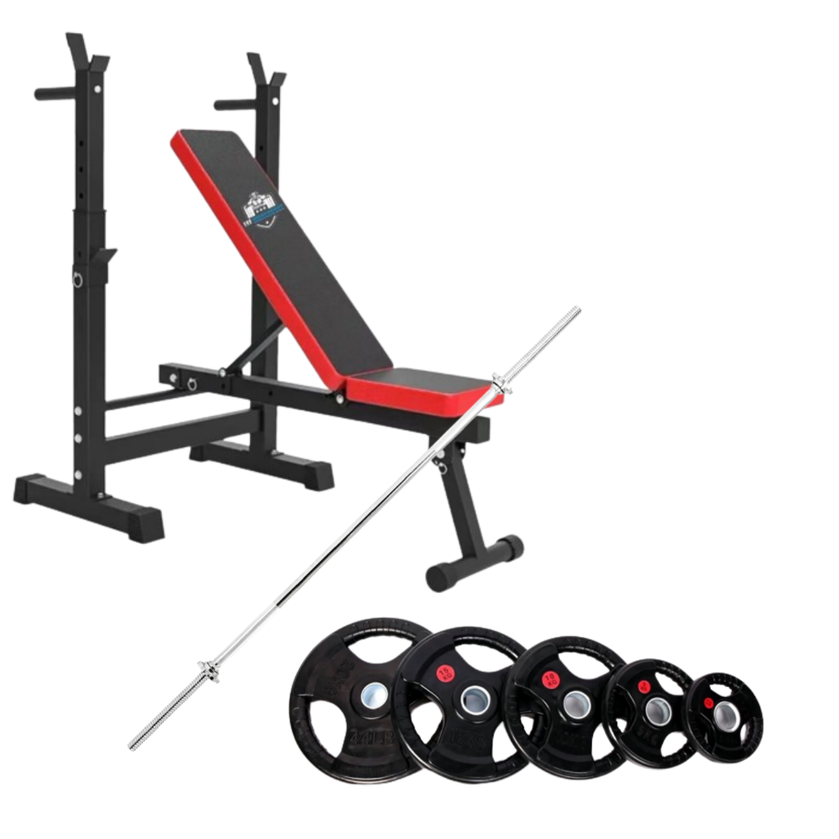 Adjustable Bench with 25mm Barbell and 80kg Weights