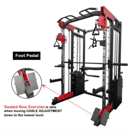 Footstep attachment for the Smith Machine, ensuring safety during use.