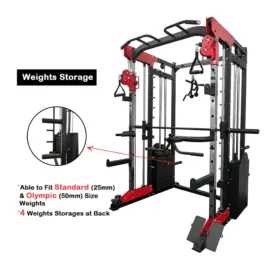 Smith Machine, providing varied resistance for a complete workout.