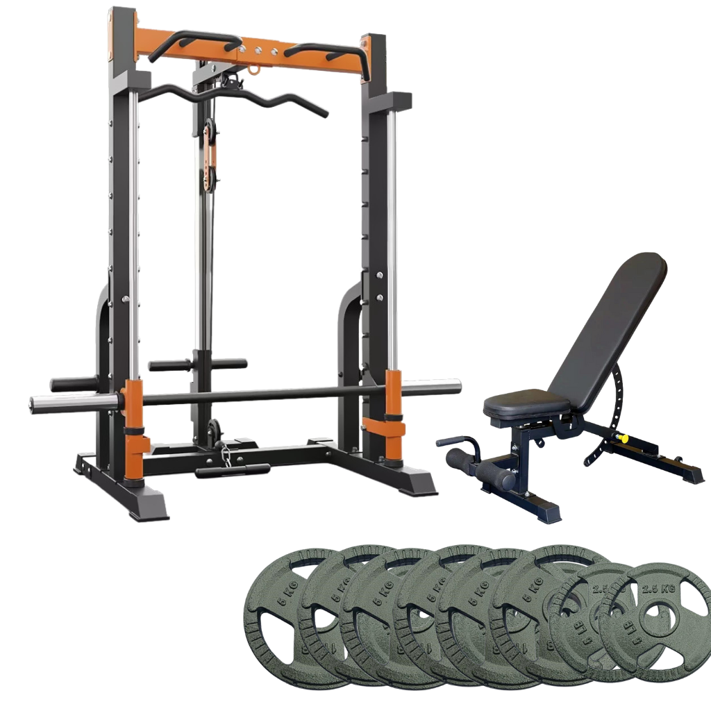 Smith Machine Home Gym Set With 100kg Weights