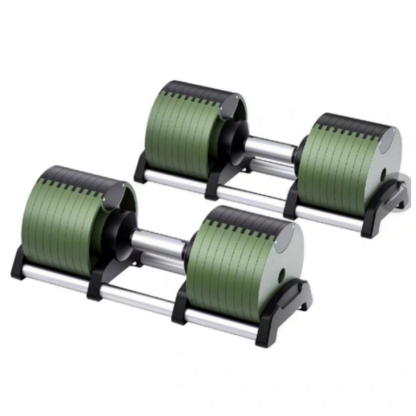 Green adjustable dumbbell multiple level of Weights