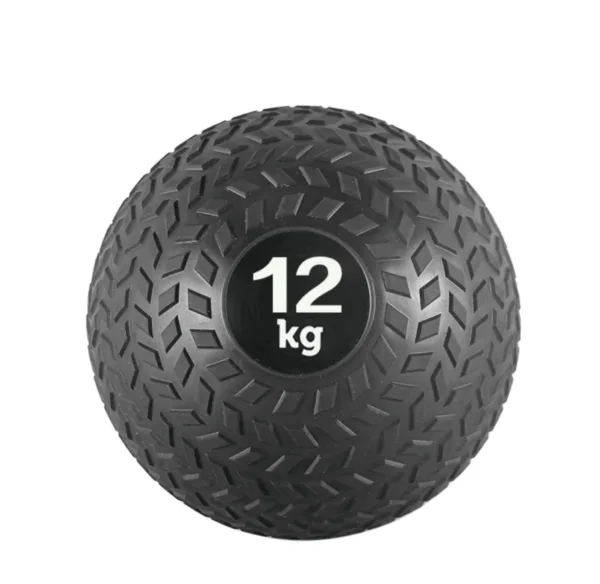 A 12kg slam ball with a tire design.
