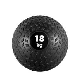 An 18kg slam ball with a tire design.