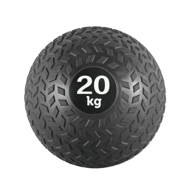 A 20kg slam ball with a tire design.