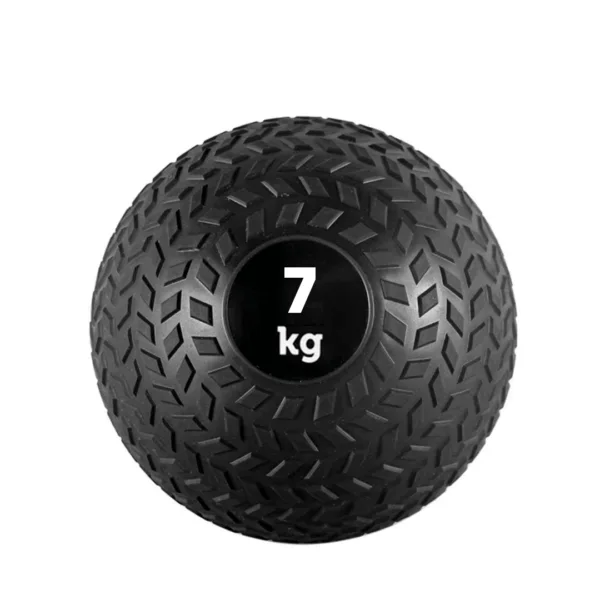 A 7kg slam ball with a tire design.