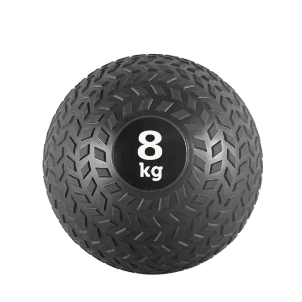 An 8kg slam ball with a tire design.