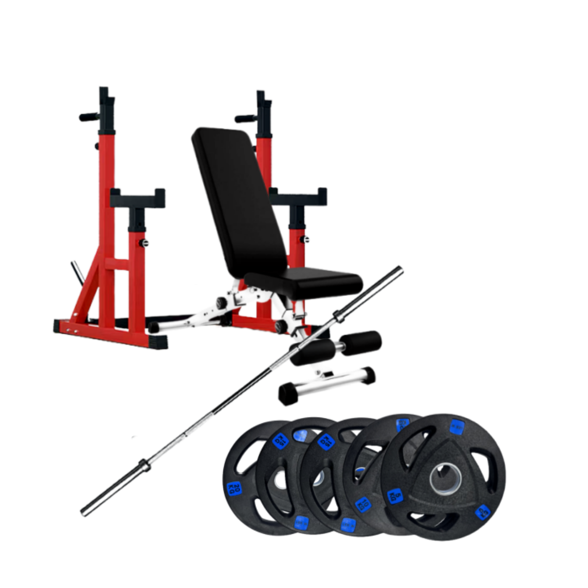 Home Gym Set|Squat Rack with Bench and Weights Set