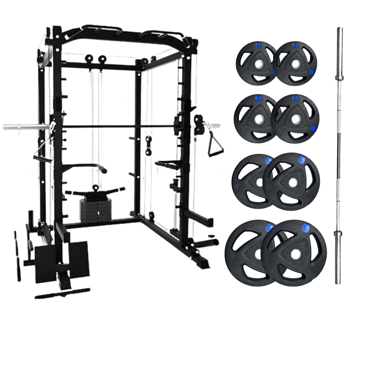 Smith Machine with 100KG Barbell Weights Set