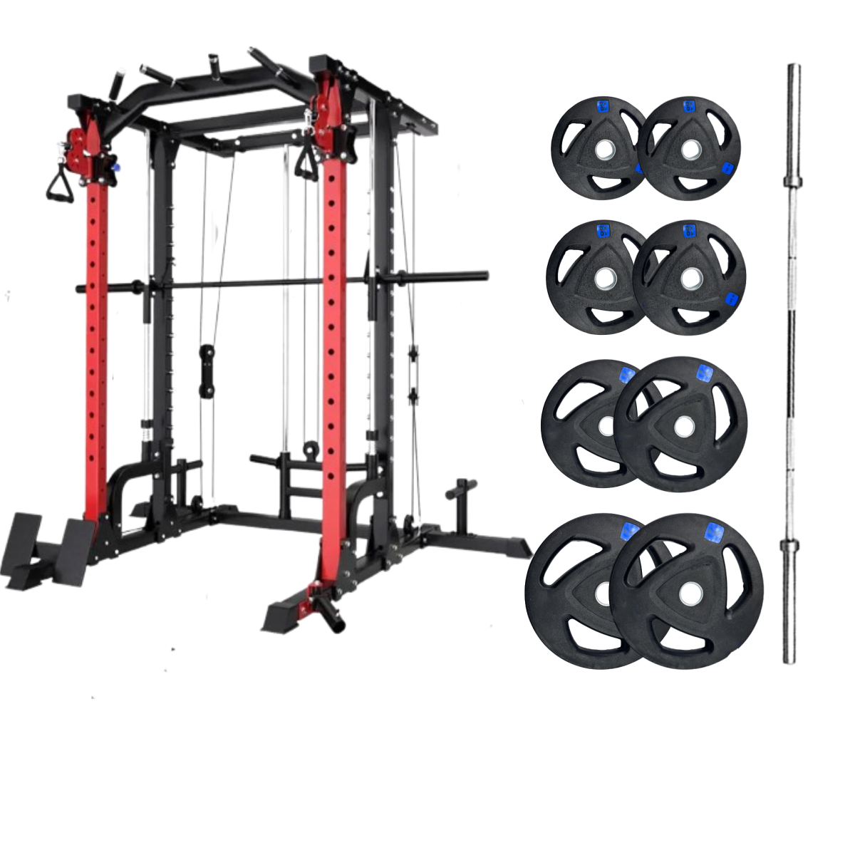 Smith Machine with 100KG Barbell Weights Set