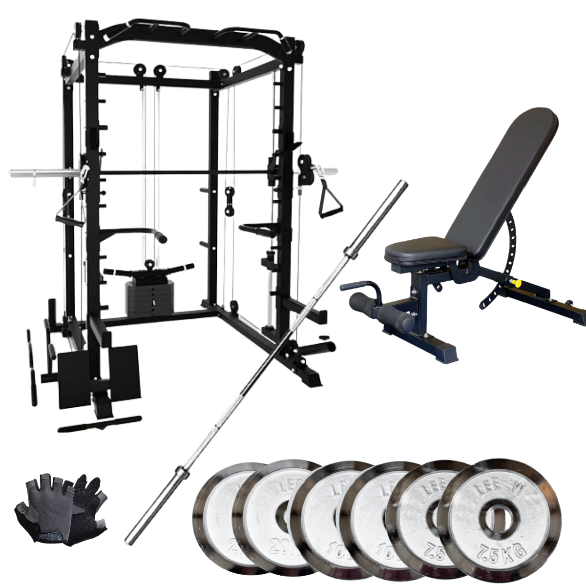 Smith Machine with 80KG Plates and Decline Bench